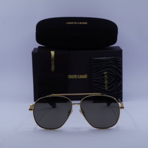 Roberto Cavalli SRC008V 400P Aviator Sunglasses – Yellow Gold/Grey Polarized - Picture 3 of 10